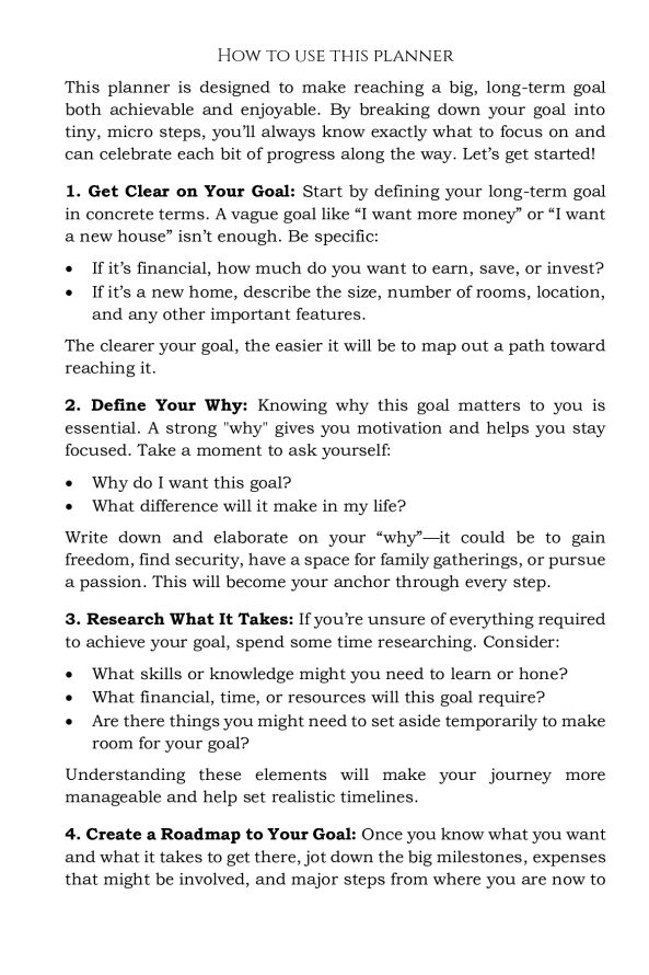 Big 5-Year Plan Goal Planner Simple how-to that is easy to follow