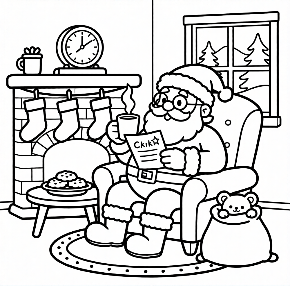 FREE Christmas Coloring Pages PDF and Letter to Santa PDF Downloads for kids