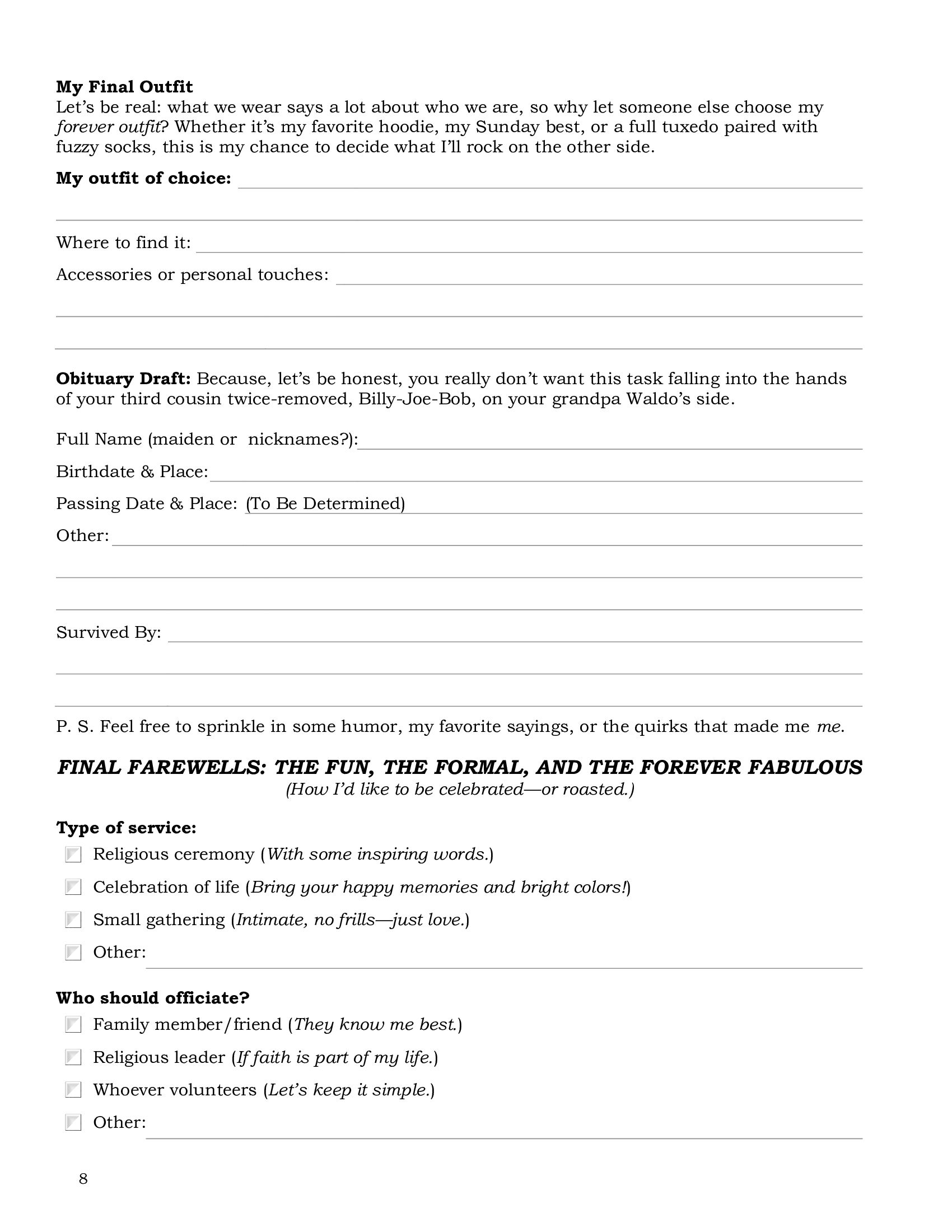 My Ultimate Escape Plan End-Of-Life Planner: To Haunt Your Loved Ones Less - Organized Checklists