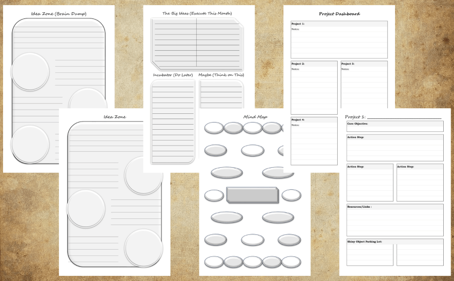 The Brainiac's Super Notebook For Smart People: For Brain Dumps, Idea Sorting, Dashboards, Project Planning, Mind Maps & More