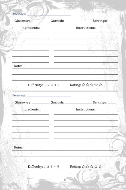 2 Cocktail Recipes per page