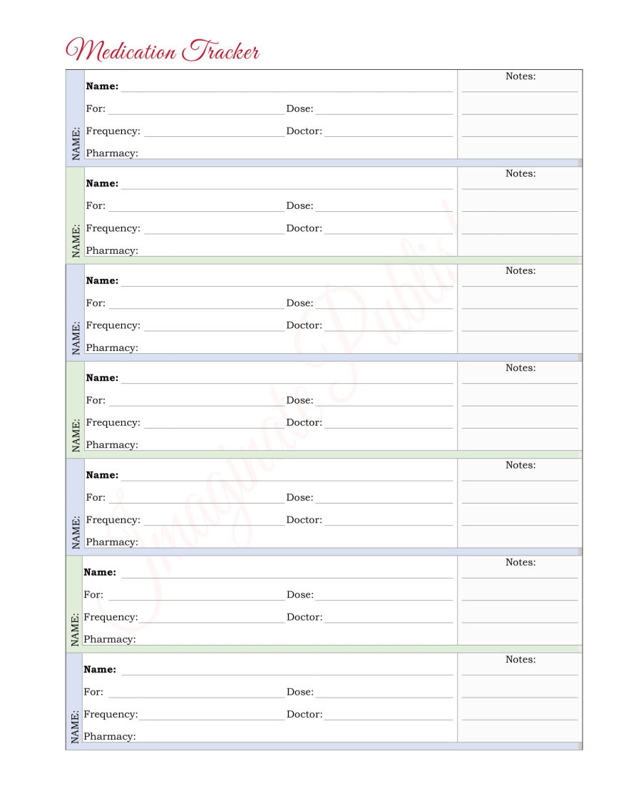 Totally Free Prescription Medication Tracker PDF Download