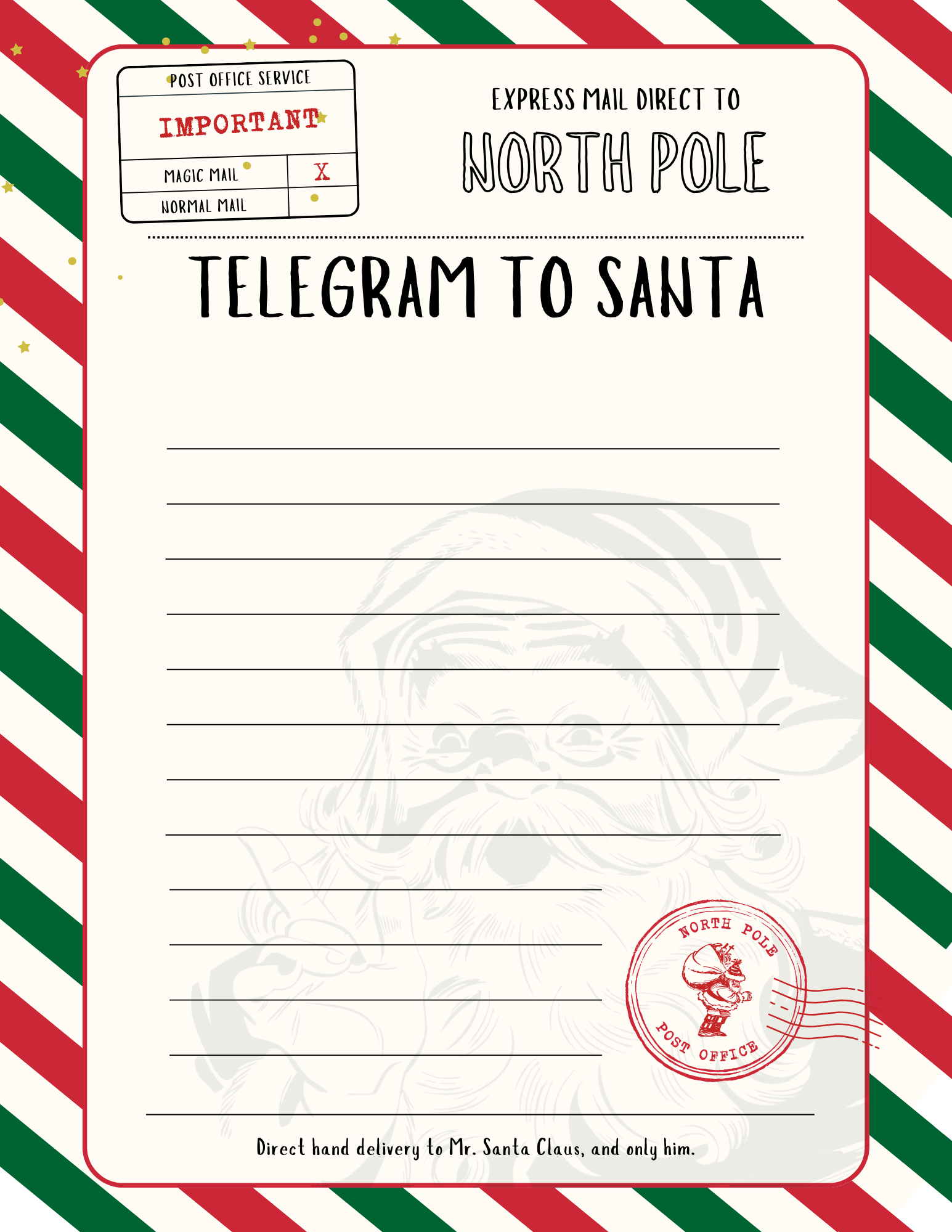 Free Christmas Letter for Santa for Kids PDF Download - Christmas Coloring Book for Kids Free PDF Downloads - printable