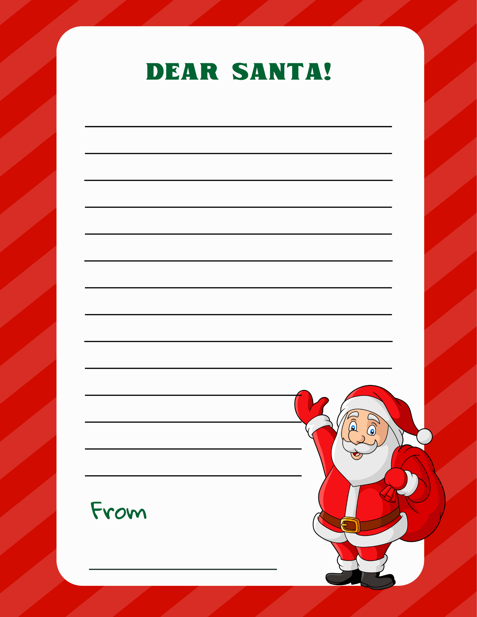 Free Christmas Letter for Santa for Kids PDF Download - Christmas Coloring Book for Kids Free PDF Downloads - printable